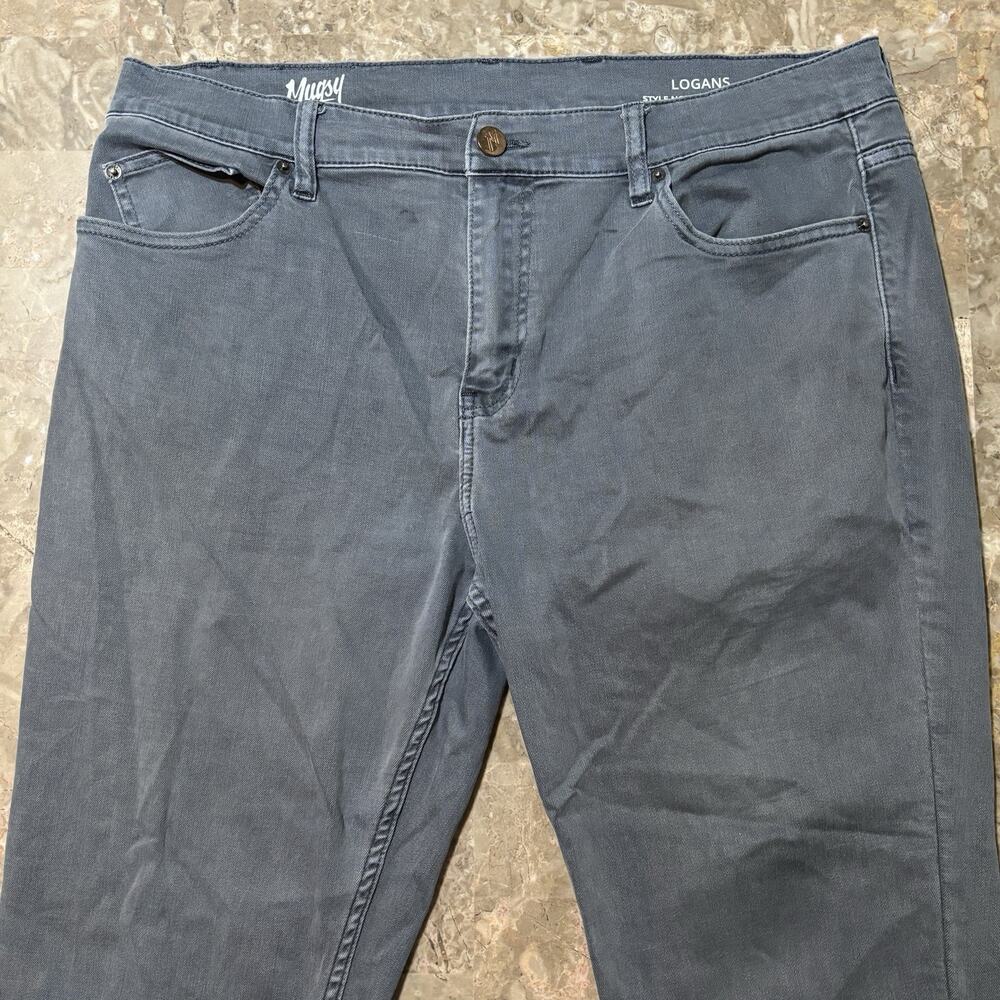 Mugsy Pants Mens 38x30 Blue Logans Slim Straight Soft Stretch Office Casual